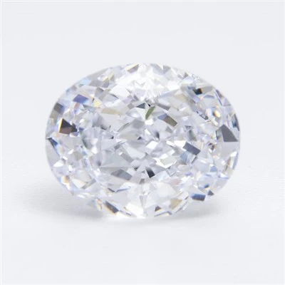 Zirconia cubica de ghiaccio schiacciato ovale bianco